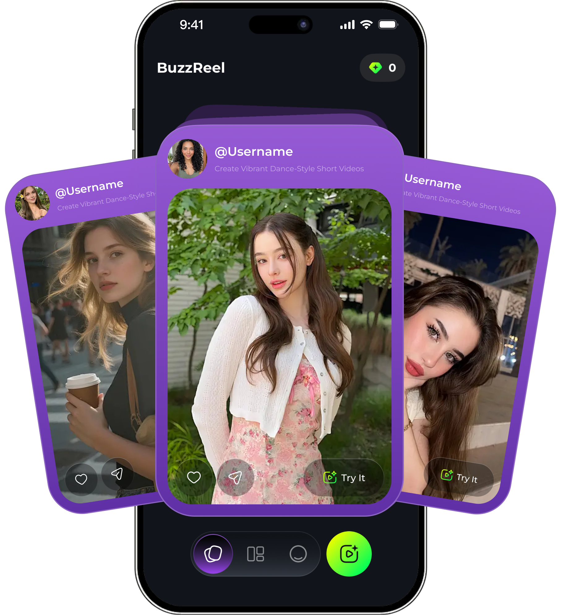 BuzzReel mobile app preview